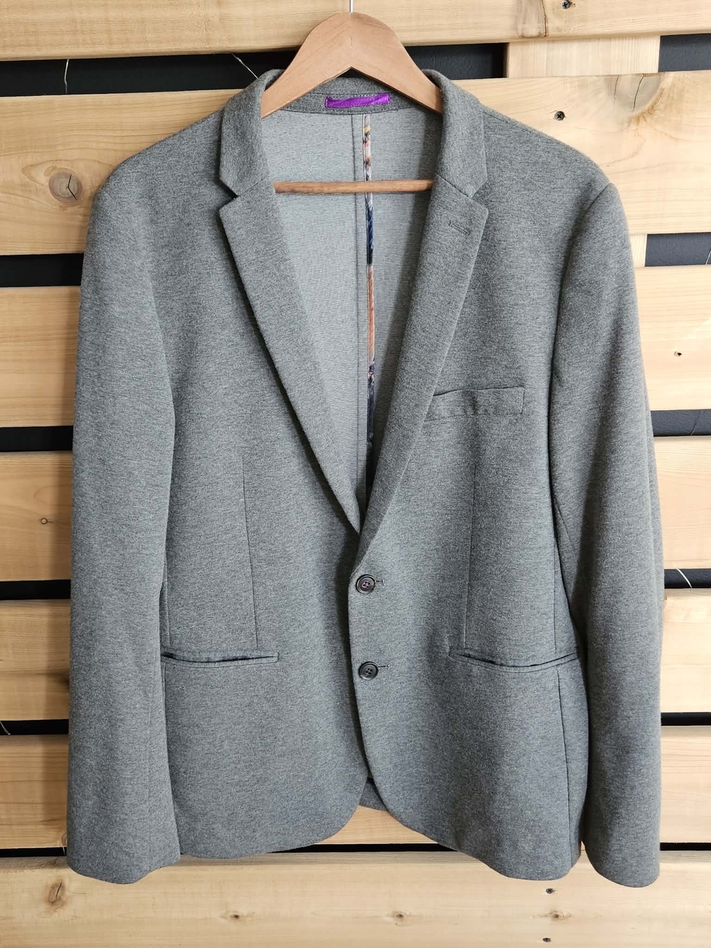 Men's Gray Blazer - Classic Two-Button Suit Jacket